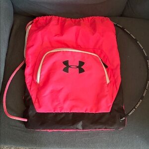 Under Armour Neon Pink Backpack with Black Logo